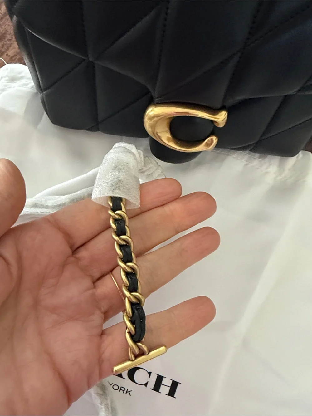 ✨NWT Coach Tabby Quilted Napa Leather Top-Handle Bag with Gold & Leather Strap ✨